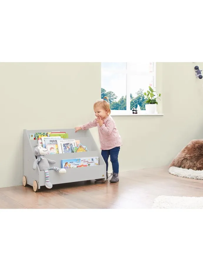 Kinderbücherregal "Lasse" in Grau - (B)65 x (H)57 x (T)42 cm