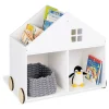 Kinderbücherregal mit Rollen in Weiß - (B)75 x (H)69 x (T)45 cm