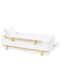 Kinderbett "Boks" in Weiß/ Natur - (B)144 x (H)90 x (T)78 cm