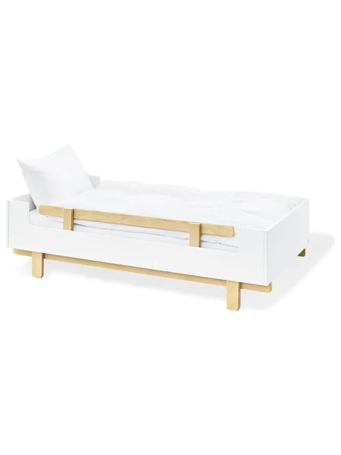 Kinderbett "Boks" in Weiß/ Natur - (B)144 x (H)90 x (T)78 cm