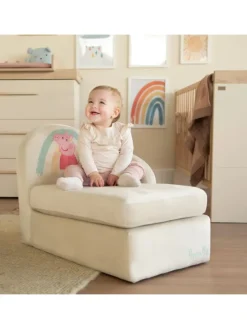 Kindercouch Peppa Pig, Lounge-Stil, Beige/Rosa, belastbar bis 80 kg