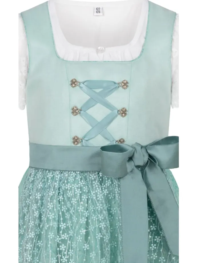 Kinderdirndl Gundi in Aqua
