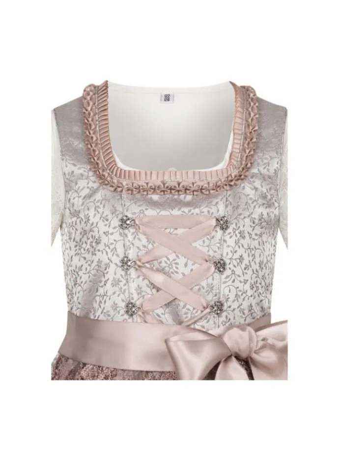 Kinderdirndl 3-teilig Elena in Silber Taupe
