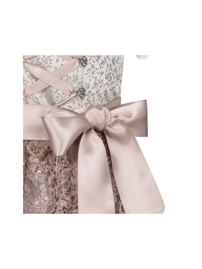 Kinderdirndl 3-teilig Elena in Silber Taupe