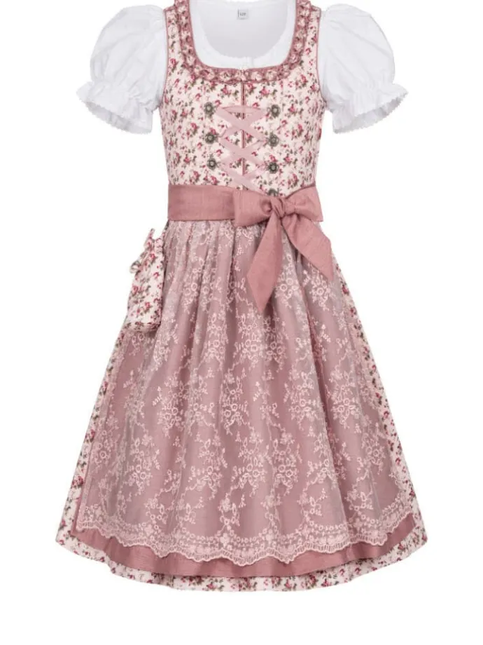 Kinderdirndl 3-teilig Matilda in Rosé