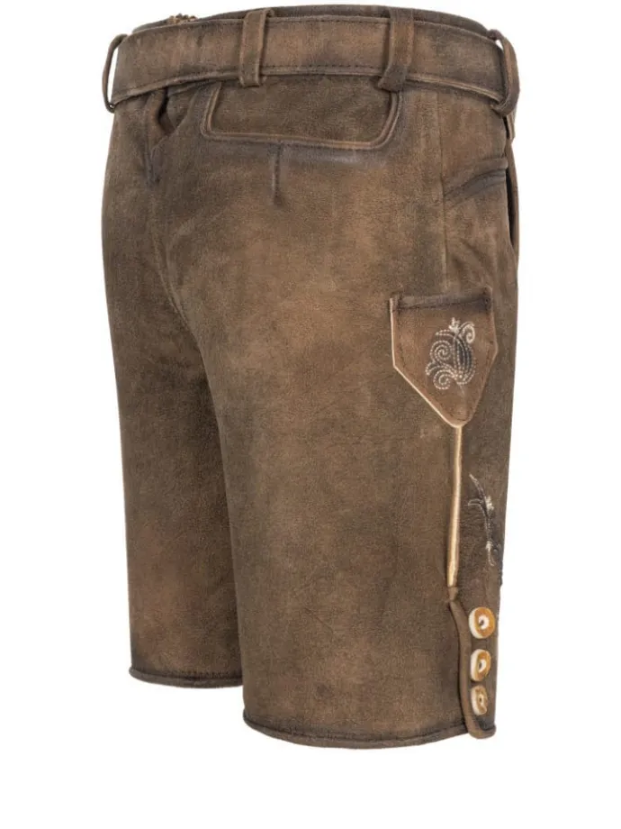 Kinderlederhose kurz Edgar in Braun
