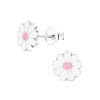 Kinderohrstecker BLUME rosa in 925 Sterling Silber, 2-tlg.