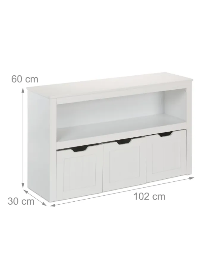 Kinderregal in Weiß - (B)102 x (H)60 x (T)30 cm