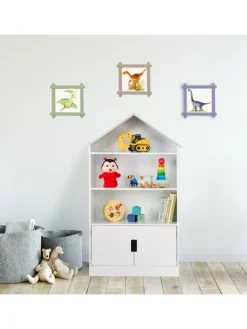 Kinderregal in Weiß/ Grau - (B)68 x (H)115 x (T)28 cm