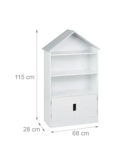 Kinderregal in Weiß/ Grau - (B)68 x (H)115 x (T)28 cm