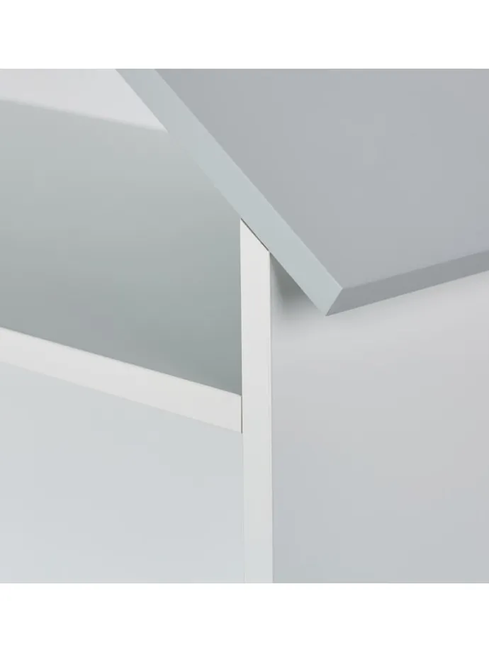 Kinderregal in Weiß/ Grau - (B)68 x (H)115 x (T)28 cm