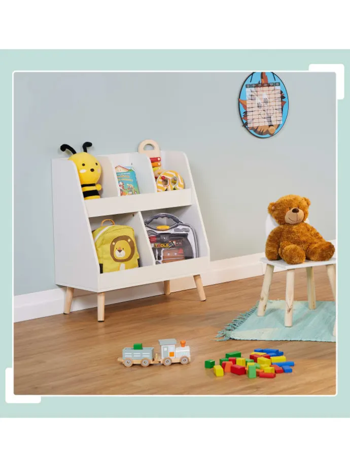 Kinderregal in Weiß/ Natur - (B)60 x (H)66 x (T)30 cm