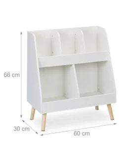 Kinderregal in Weiß/ Natur - (B)60 x (H)66 x (T)30 cm