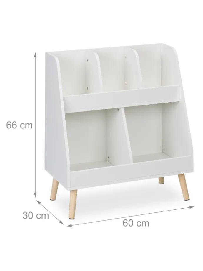 Kinderregal in Weiß/ Natur - (B)60 x (H)66 x (T)30 cm