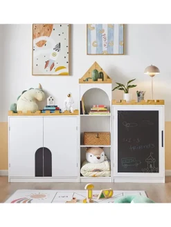 Kinderregal in Weiß und Natur - (B)63 x (H)100 x (T)30cm