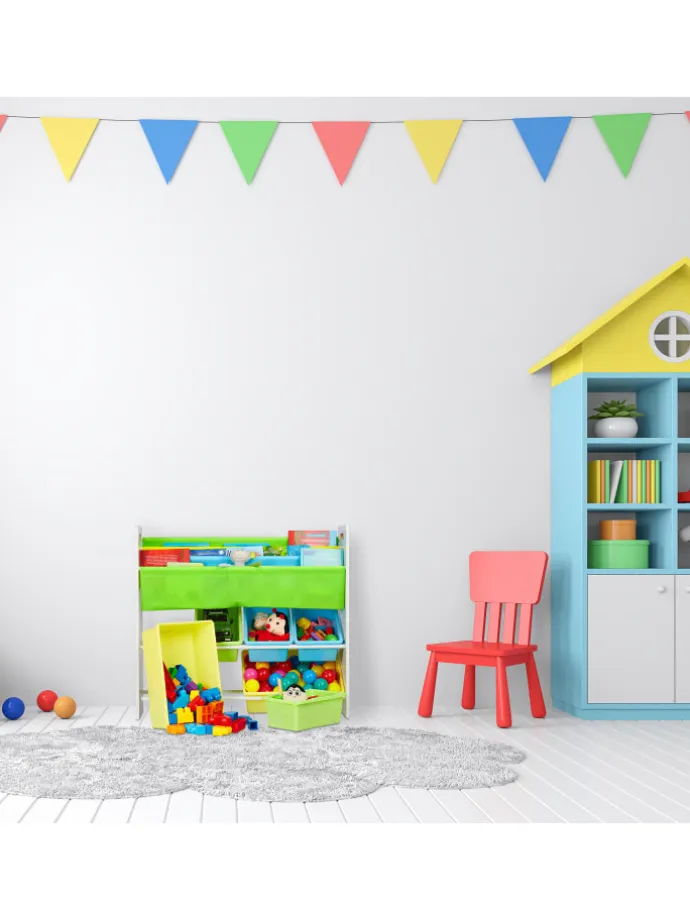 Kinderregal Lagerfeuer in Bunt - (B)86 x (H)78 x (T)26,5 cm