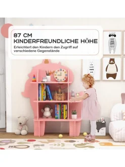 Kinderregal 3 Ebenen in Rosa