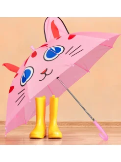 Kinder-Regenschirm "Katze" in Rosa