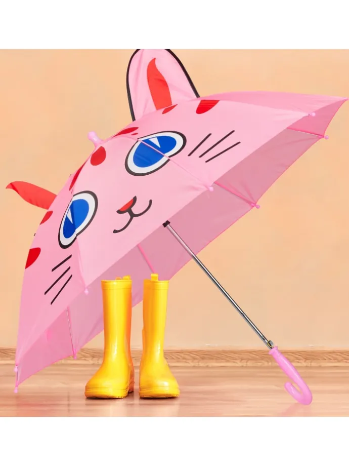 Kinder-Regenschirm "Katze" in Rosa