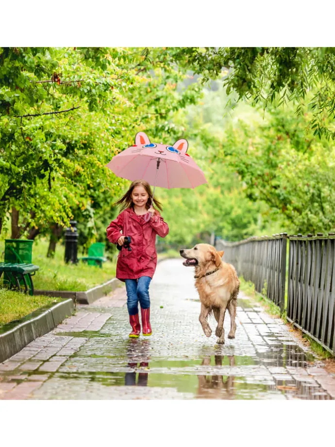 Kinder-Regenschirm "Katze" in Rosa
