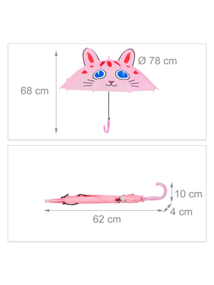 Kinder-Regenschirm "Katze" in Rosa