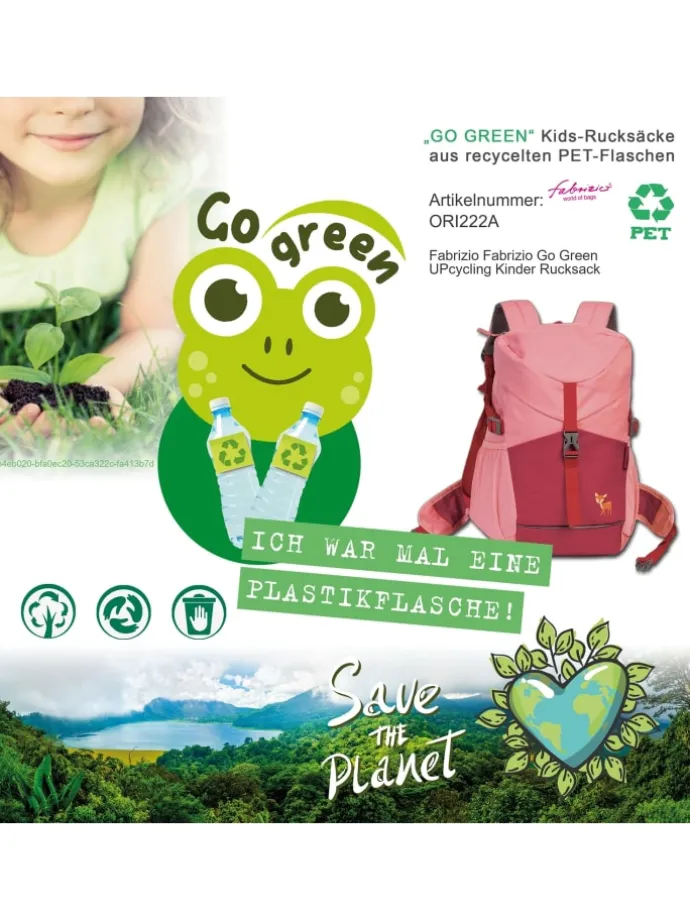 Kinderrucksack, Freizeitrucksack Polyester, recycelt ca. 37cm hoch