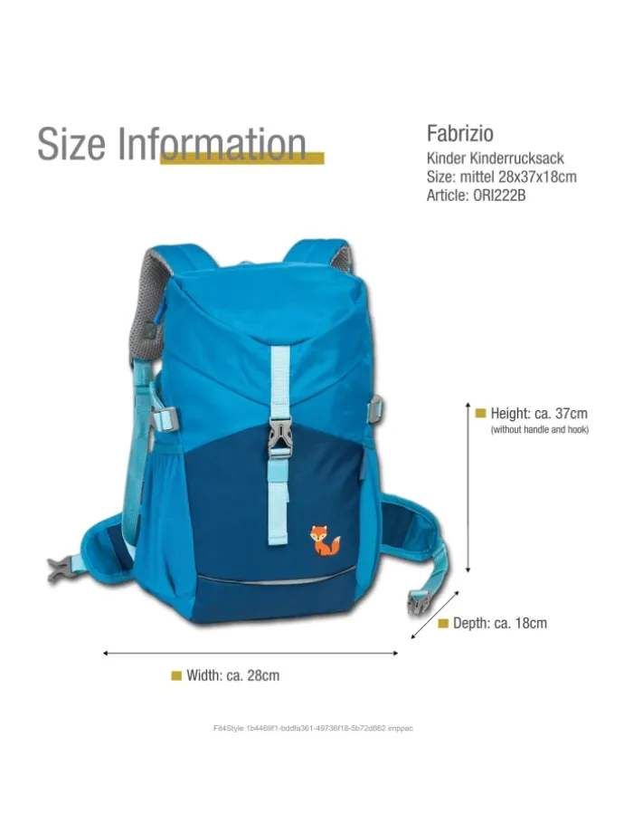 Kinderrucksack, Freizeitrucksack Polyester, recycelt ca. 37cm hoch
