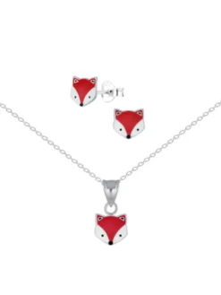 Kinder-Schmuckset FUCHS in 925 Sterling Silber, 4-tlg.