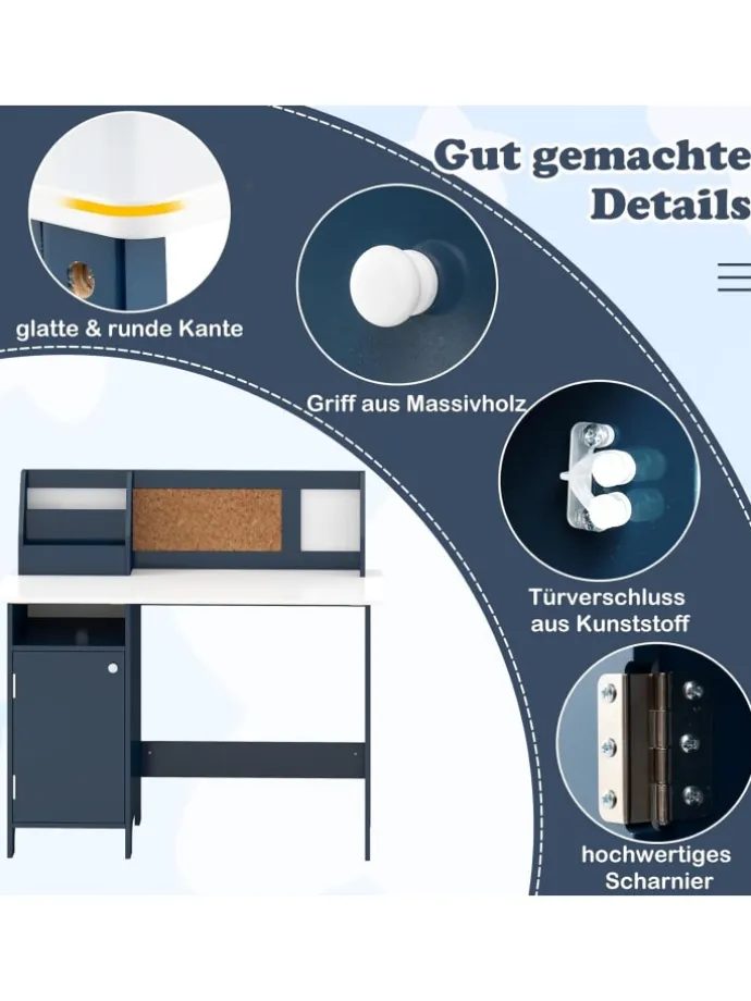 Kinderschreibtisch Set in Blau
