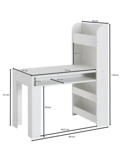 Kinderschreibtisch 90x50x110 cm Maltisch Kinderzimmer mit Regal,