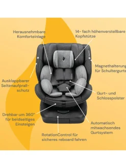 Kindersitz  "Eno360 i-Size"  in Dark Grey Melange - 40 bis 150 cm