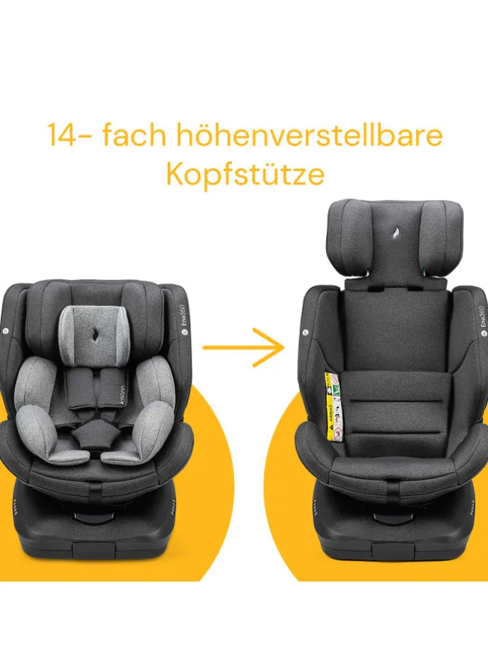 Kindersitz "Eno360 i-Size" in Dark Grey Melange - 40 bis 150 cm