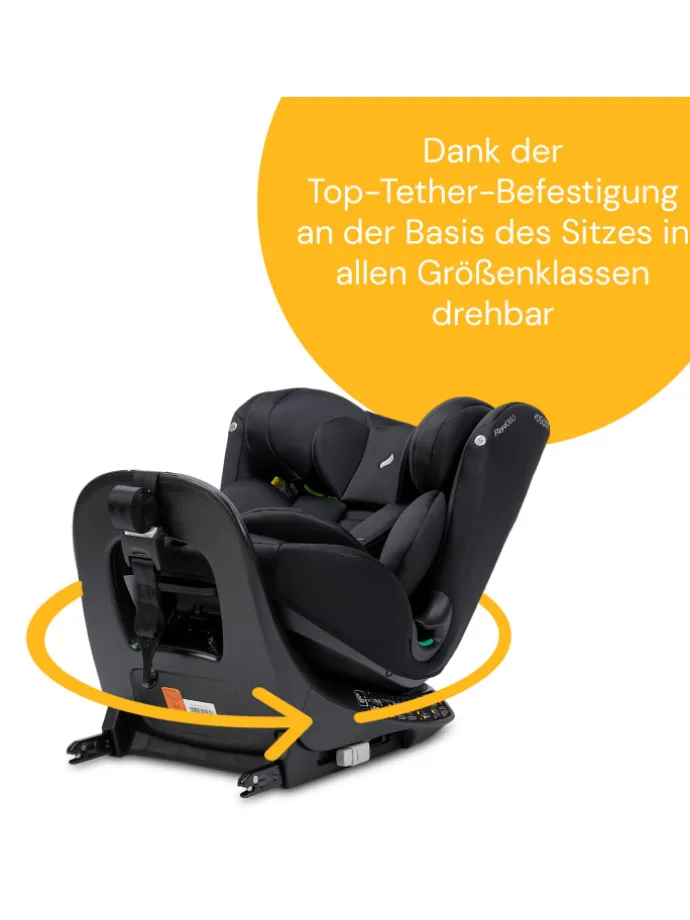 Kindersitz "Floyd360" All Black - 40 bis 150 cm, drehbar, rückwärts, vorwärts