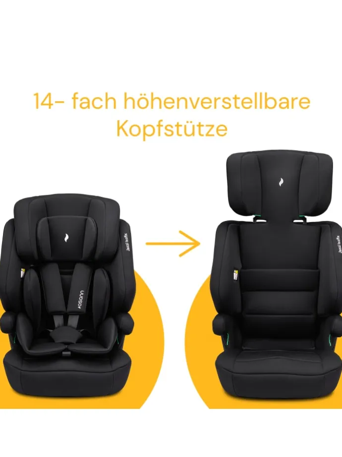 Kindersitz "Jazzi Isofix" Black - von 76-150 cm mit Isofix
