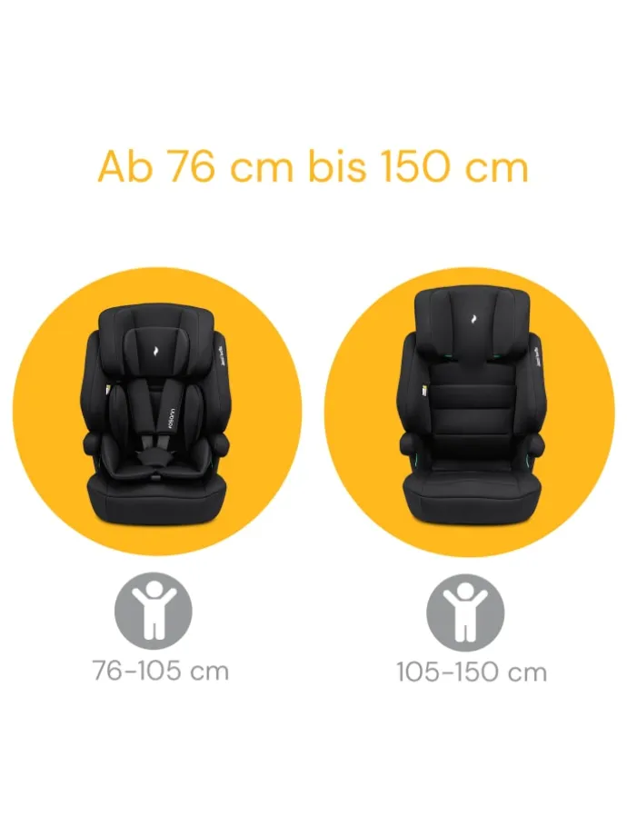 Kindersitz "Jazzi Isofix" Black - von 76-150 cm mit Isofix