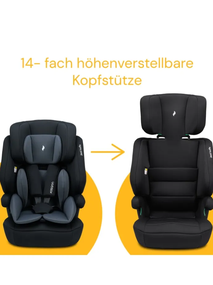 Kindersitz "Jazzi Isofix" Nero - von 76-150 cm mit Isofix