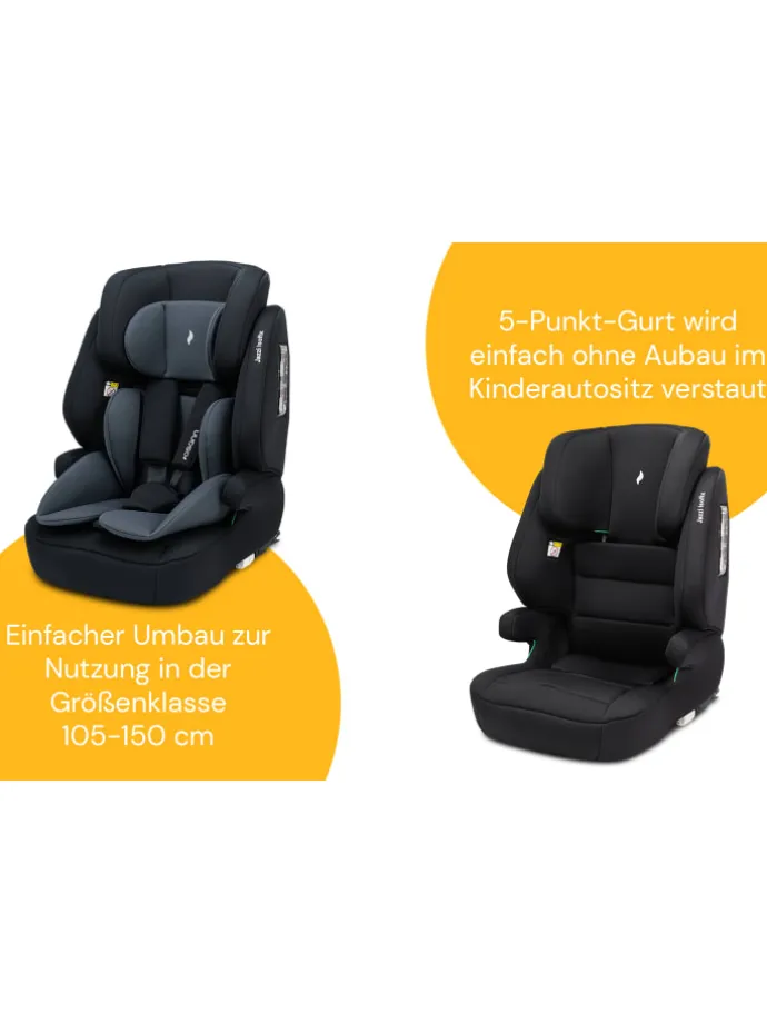 Kindersitz "Jazzi Isofix" Nero - von 76-150 cm mit Isofix