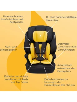 Kindersitz "Jazzi Isofix" Pineapple - von 76-150 cm mit Isofix