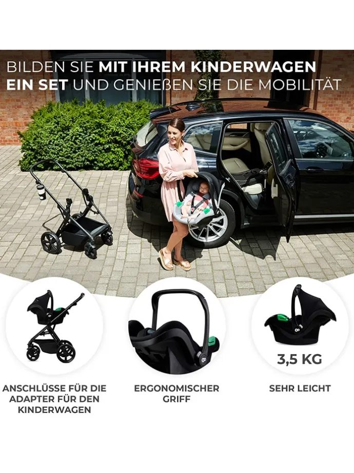 Kindersitz "Mink Pro i-Size" mit Basisstation in Schwarz - Gruppe 0+