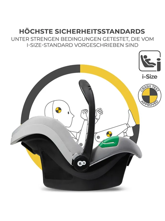 Kindersitz "Mink Pro i-Size" mit Basisstation in Grau - Gruppe 0+