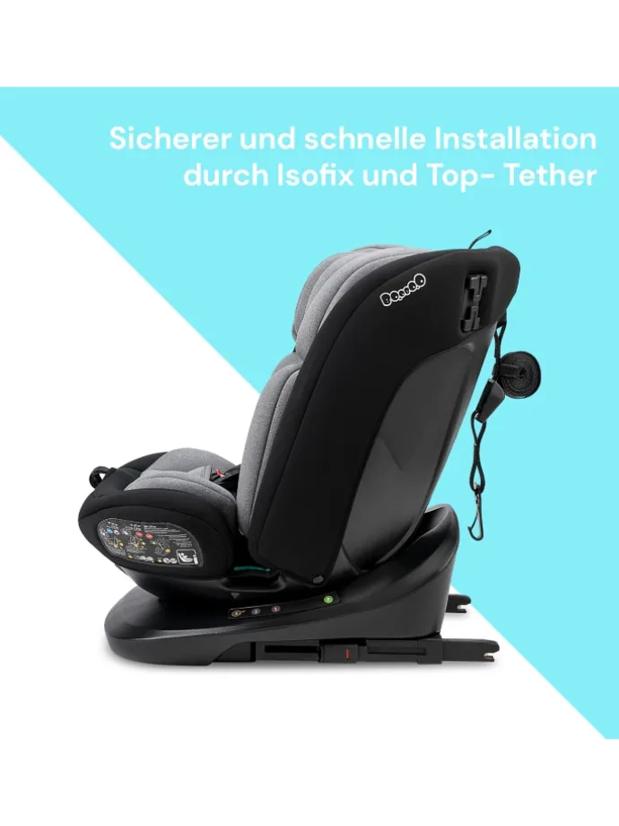 Kindersitz "Safety Lissabon" in Black - drehbar 40 bis 150 cm mit Isofix
