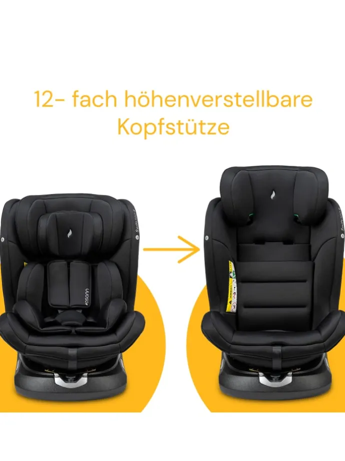 Kindersitz "Swift360 S" in All Blac - 76 bis 150 cm