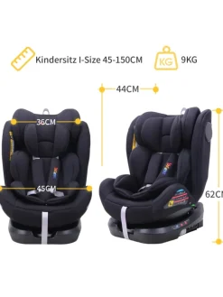 Kindersitzerhöhung Auto, ISOFIX, 100-150cm, ECE R44/04
