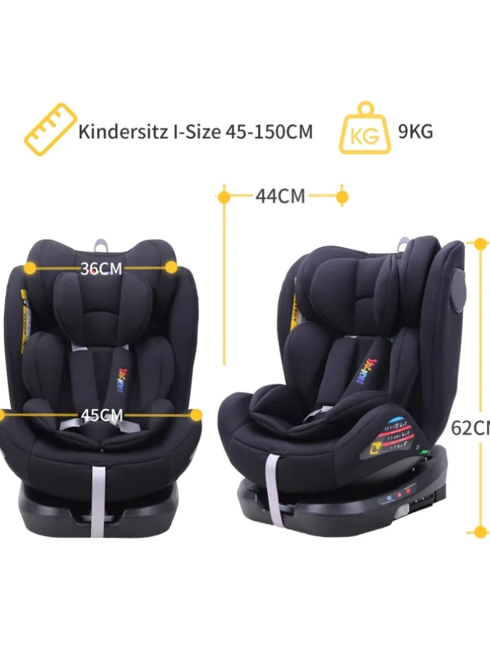 Kindersitzerhöhung Auto, ISOFIX, 100-150cm, ECE R44/04
