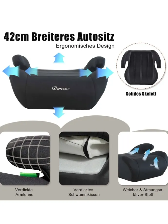 Kindersitzerhöhung ECE R129/03 – Sitzerhöhung für Kinder von 125–150 cm
