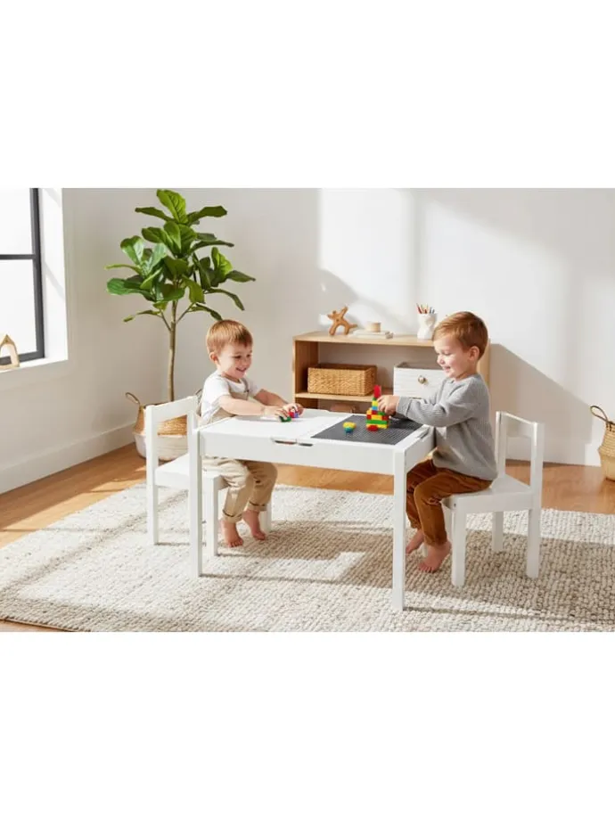 Kindersitzgruppe Linnea, weiß, 3-tlg., 65 x 50 x 47 cm