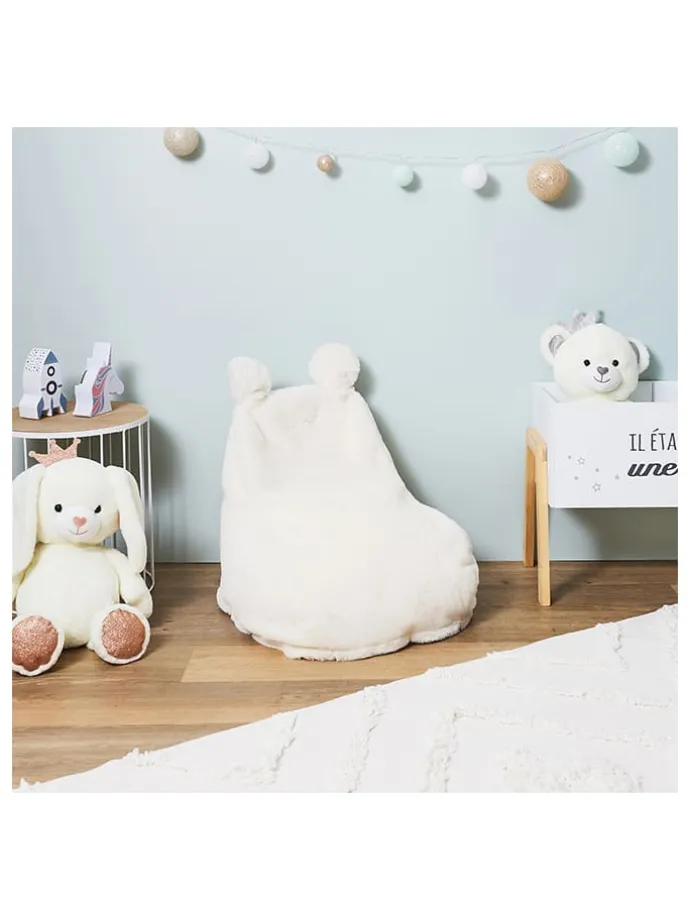 Kindersitzsack in Weiß - (B)40 x (H)54 x (T)50 cm