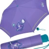 Kinder-Taschenschirm mit reflektierenden Streifen Regenschirm Purple Magic