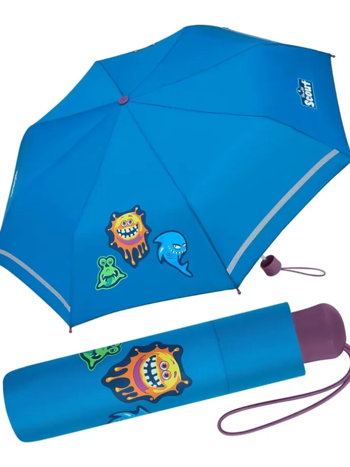 Kinder-Taschenschirm mit reflektierenden Streifen Regenschirm funny Freaks
