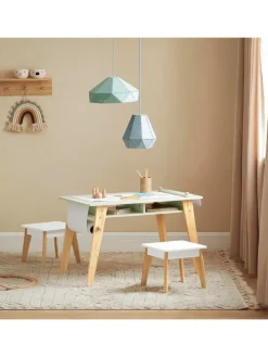 Kindertisch in Weiß und Grün - (B)80 x (H)50 x (T)44cm